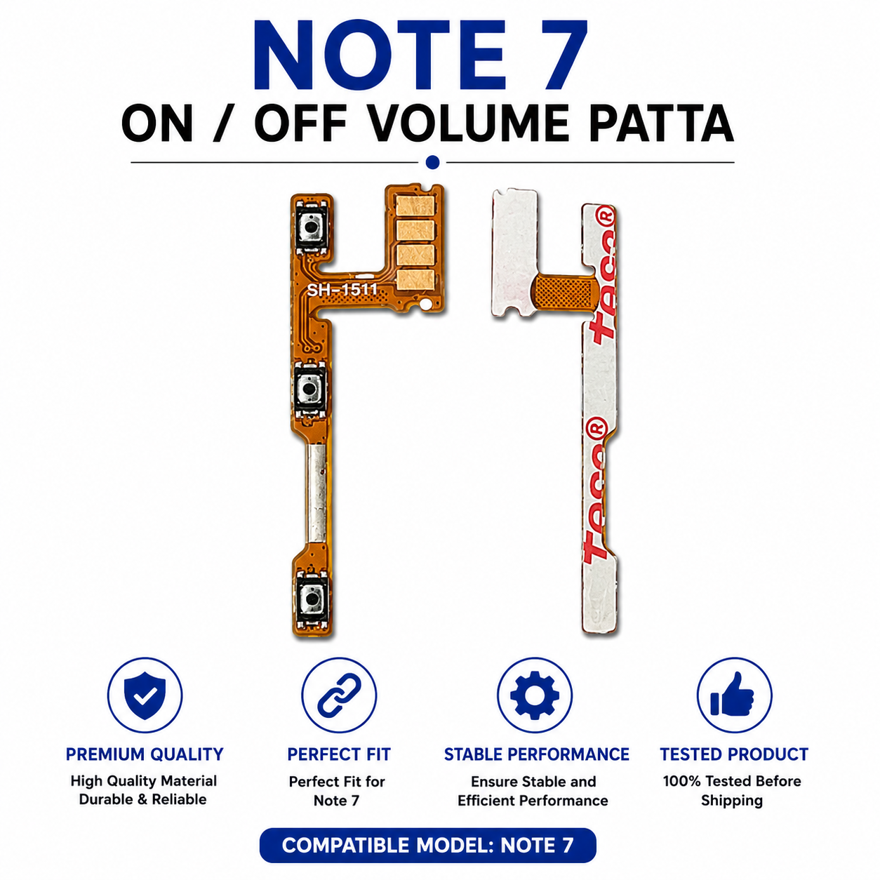 Redmi Note 7 Power ON OFF Volume Button Flex