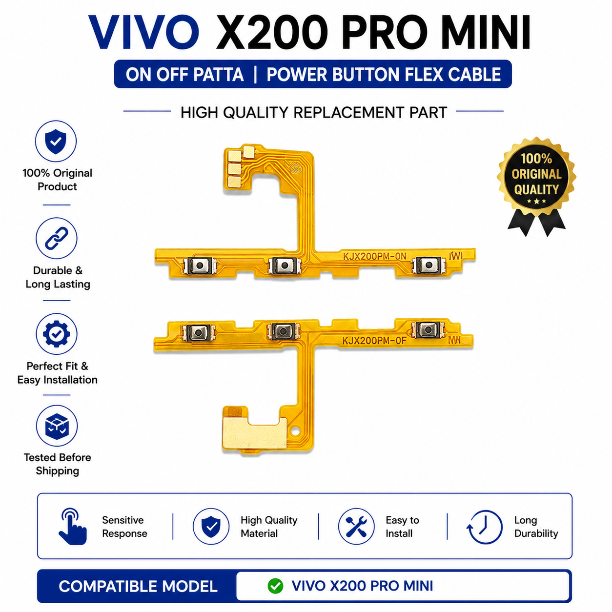 Vivo X200 Pro Mini Power Button Flex Cable ON OFF