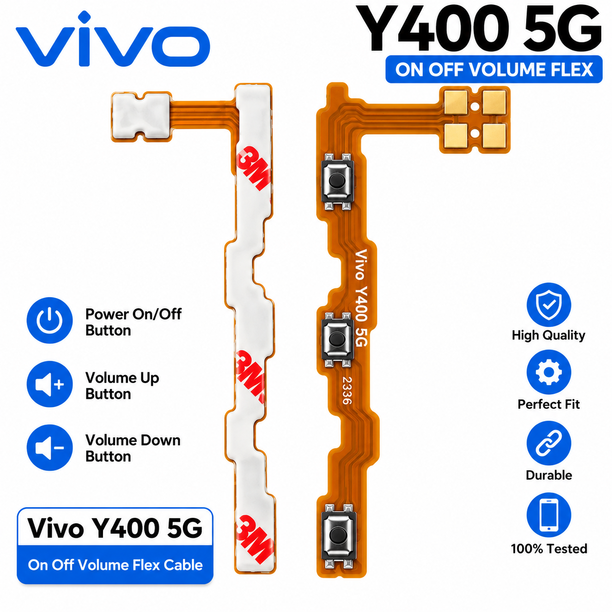 Vivo Y400 5G On Off Volume Flex Cable